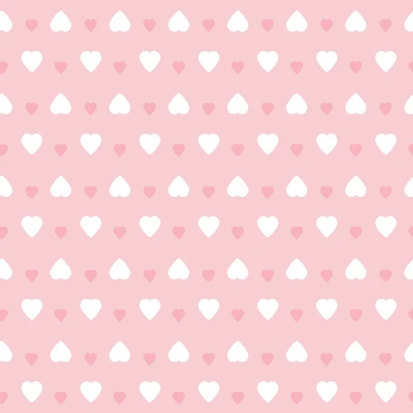 Pink heart seamless pattern. Geometric vector repeat background design. — 스톡 벡터