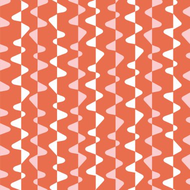 Dalgalı çizgiler. Soyut vektör pürüzsüz arkaplan dizaynı turuncu, beyaz ve pembe.