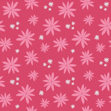 Pembe soyut çiçek desenli arka plan. Kusursuz tekrar vektör tasarımı.