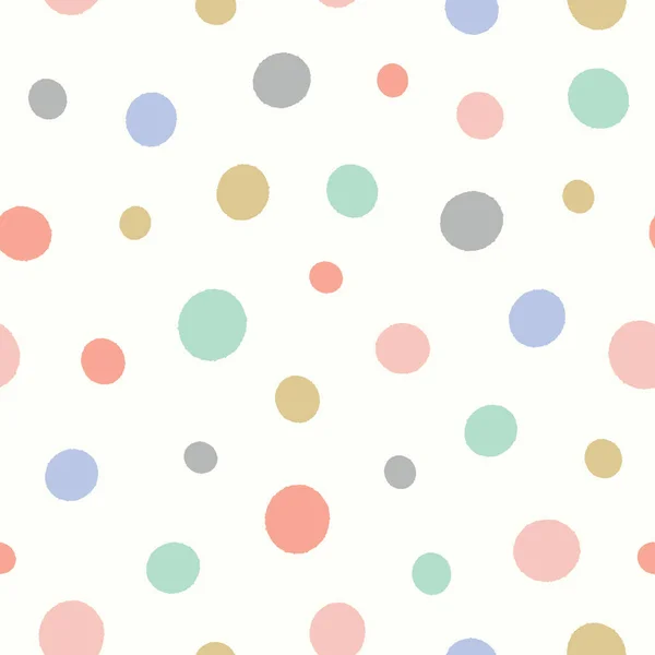 Motif à pois aux couleurs pastel. Amusant vecteur repéré texturé conception de fond de répétition sans couture . — Image vectorielle