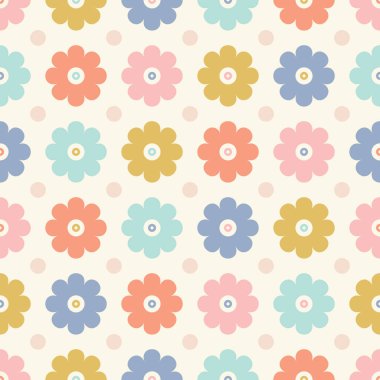 Çiçek desenli arka plan tasarımı. Vektör biçimlendirilmiş geometrik çiçek çocuk ve bebek projeleri için idealdir.