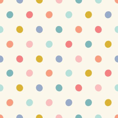 Polka nokta desenli arka plan tasarımı. Renkli benekli vektör pürüzsüz arka plan tasarımı.