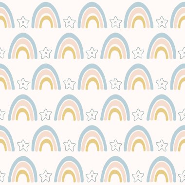 Yıldızlı gökkuşağı vektör arkaplan tasarımı.