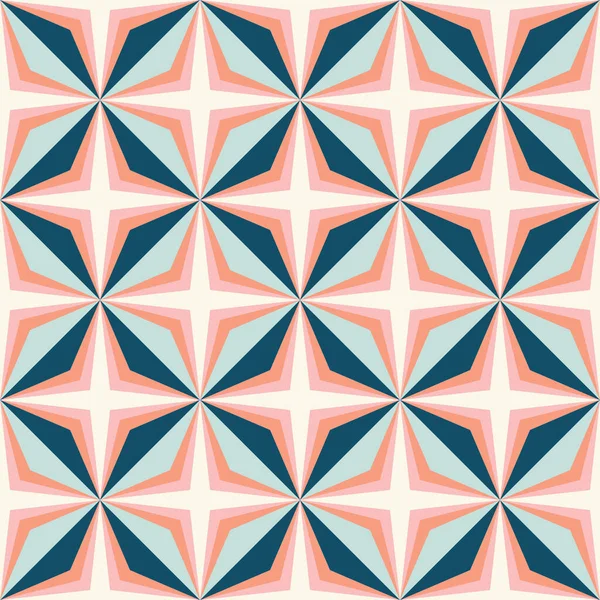 Αφηρημένο γεωμετρικό διανυσματικό επαναλαμβανόμενο μοτίβο με σχήματα αστεριών και διαμαντιών σε μπλε και πορτοκαλί. Φωτεινή διασκέδαση απρόσκοπτη σχεδίαση. — Διανυσματικό Αρχείο