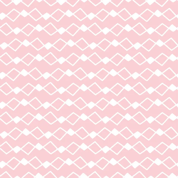 钻石图案。粉红中有趣的抽象矢量几何无缝重复条纹背景设计. — 图库矢量图片