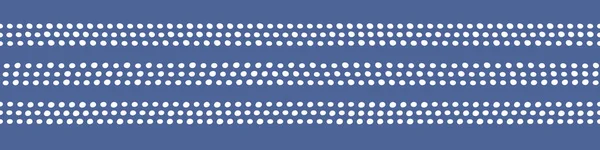 Bordure de motif de point. Bannière de répétition vectorielle de petites rayures pointillées en bleu marine et blanc . — Image vectorielle