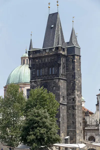 Historische Lesser Town Bridge Toren Praag Tsjechië — Stockfoto