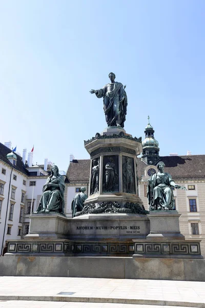Wiedeń Austria Maj 2017 Pomnik Cesarza Franciszka Pałac Hofburg Austria — Zdjęcie stockowe