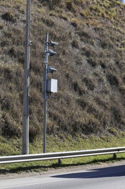 Hız kontrol radar kameraya kırsal yol Otoban durumda Sao Paulo, Brezilya
