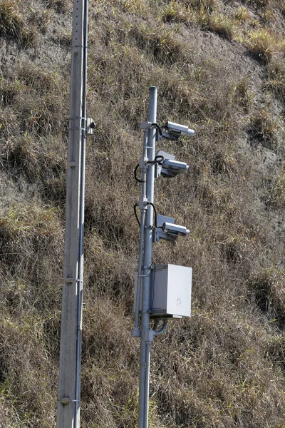 Cámara Radar Control Velocidad Carretera Rural Estado Sao Paulo Brasil —  Fotos de Stock