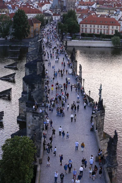 View of Prague and Charles Bridge — Stock Photo, Image
