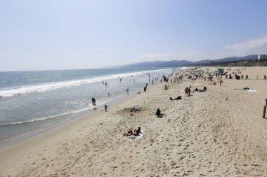 Santa Monica, California - 03 Haziran 2015 - görünüm kişi ile santa monica Beach 