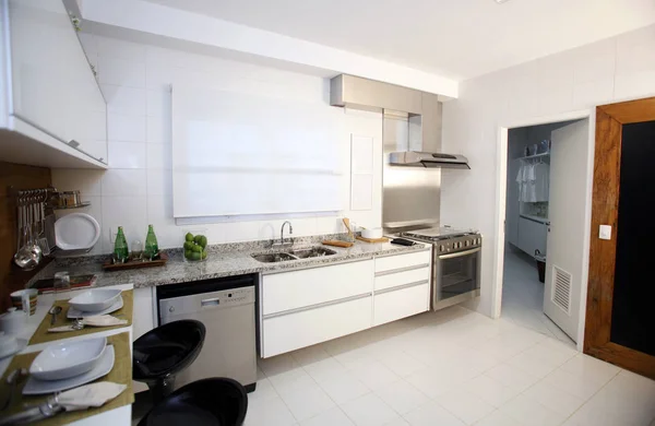 Cozinha Moderna Casa Nova — Fotografia de Stock