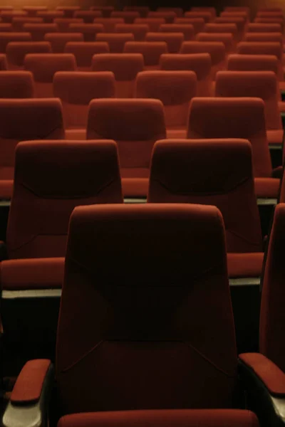 Leere Rote Sitze Kino Oder Theater — Stockfoto