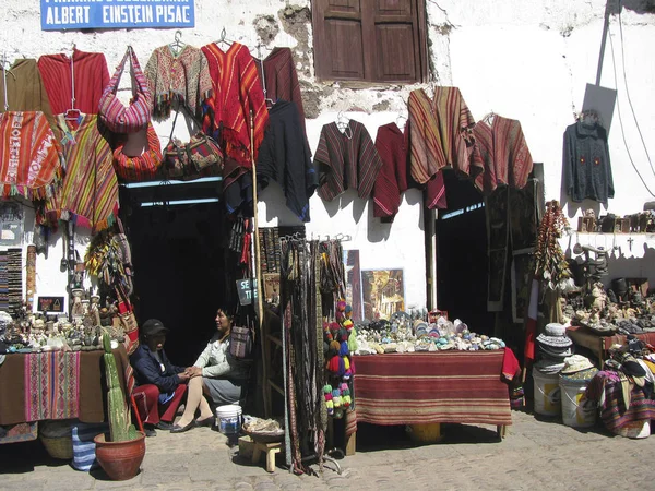 Pisac Perù Circa 2014 Commercio Strada Pisac Perù — Foto Stock