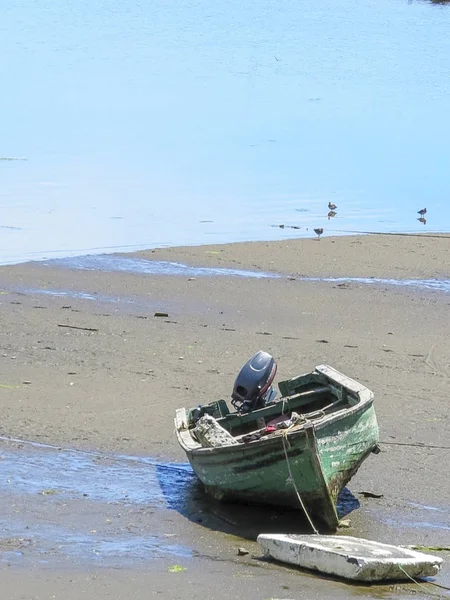 Łódź Plaży Castro Jest Stolicą Prowincji Chiloe Położony Południe Chile — Zdjęcie stockowe