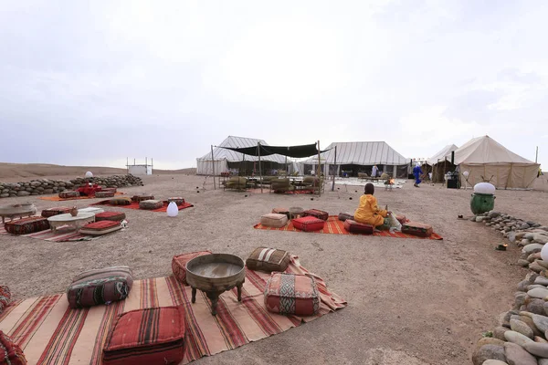 Accampamento nel deserto di Agafay. Marocco — Foto Stock