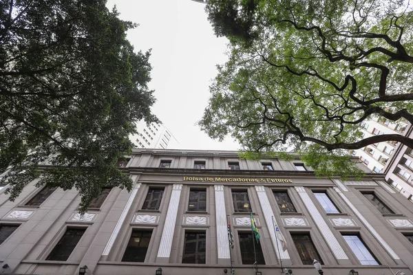 Fachada de la B3, una Bolsa de Valores en Sao Paulo, Brasil — Foto de Stock