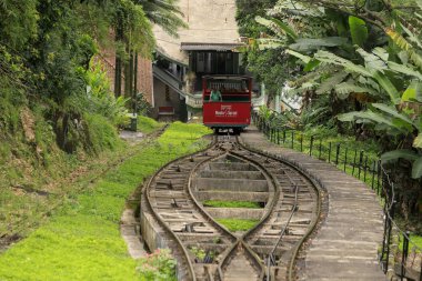 Brezilya 'nın Santos kentindeki Mont Serrat' ın füniküler sistemi