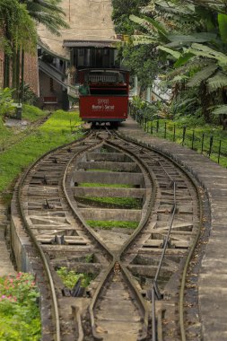 Brezilya 'nın Santos kentindeki Mont Serrat' ın füniküler sistemi