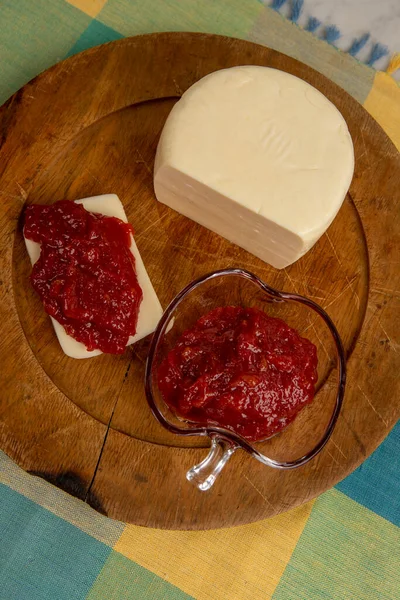 Mermelada Guayaba Con Queso Postre Típico Brasileño Llamado Romeu Julieta — Foto de Stock