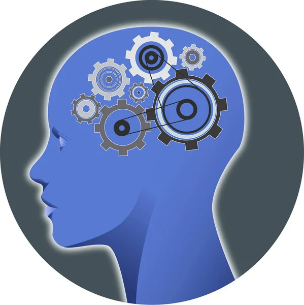 Psychology Mind Gear — Stock Vector