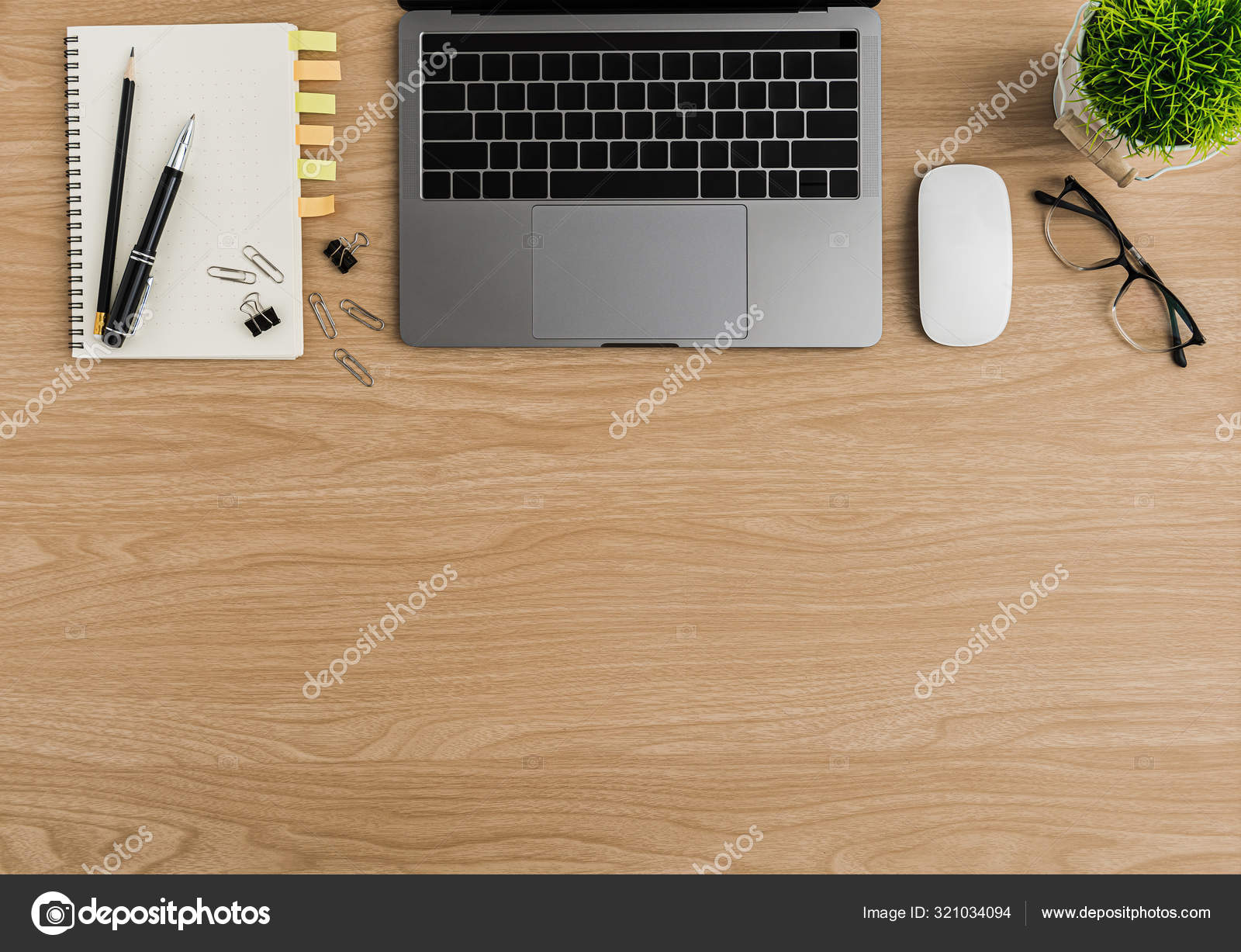 Top view Wood office desk table. Flat lay Workspace — Stock Photo ©  nipastock@gmail.com #321034094, image size:1600x1227