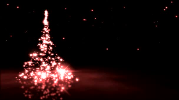 Fonkelende kerstboom animatie - rode lus — Stockvideo