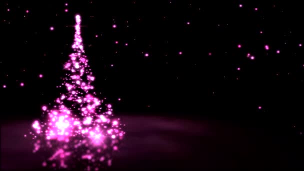 Fonkelende kerstboom animatie - lus roze — Stockvideo