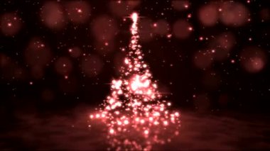 Köpüklü dönen Noel ağacı animasyon - döngü kırmızı