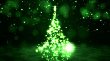 Köpüklü dönen Noel ağacı animasyon - döngü yeşil