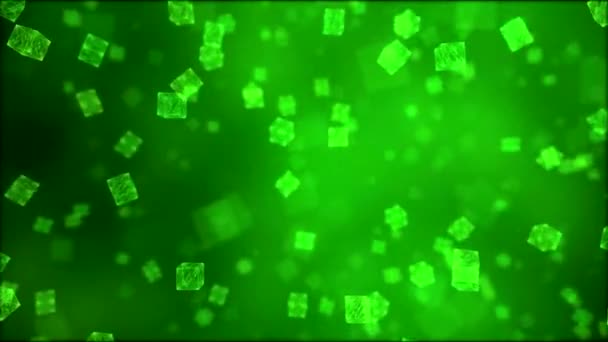 Animazione dei cubi cadenti - Loop Green — Video Stock