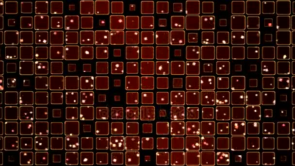 Carreaux lumineux et carrés tombants Animation - Boucle Rouge — Video
