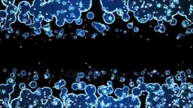 Şekiller kabarcık ve arka plan animasyon - döngü mavi yıldız