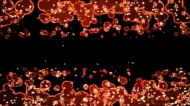 Şekiller kabarcık ve arka plan animasyon - döngü Red Star