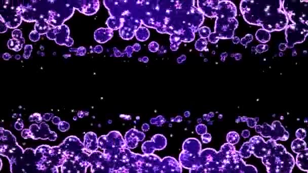 Bubble Shapes en sterren achtergrondanimatie - lus Violet — Stockvideo