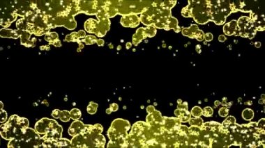 Şekiller kabarcık ve arka plan animasyon - döngü sarı yıldız