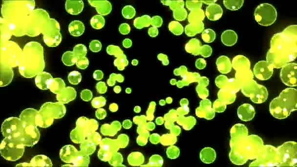 Abstrato Rotativa Círculo Formas Animação - Loop Amarelo Verde — Vídeo de Stock