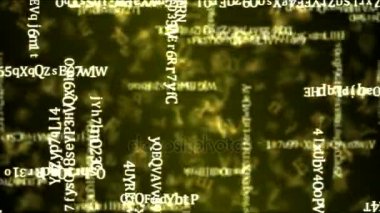 Rasgele hareket harfleri ve animasyon - döngü sarı dizeleri