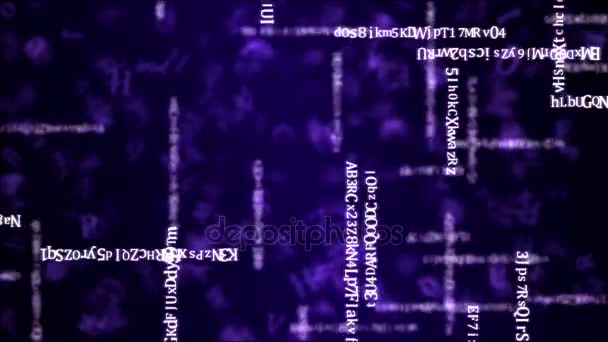 Letras e cordas em movimento aleatório Animação - Loop Purple — Vídeo de Stock