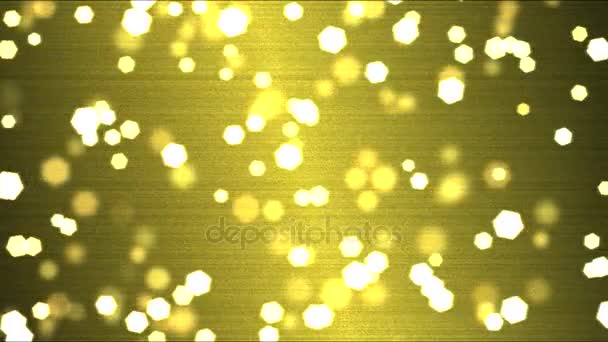 多彩的六角运动粒子背景动画-循环黄色 — 图库视频影像