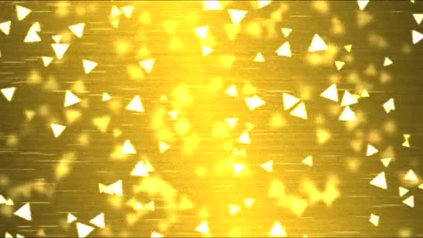 Buntes Dreieck Bewegung Partikel Hintergrund Animation - Schleife golden — Stockvideo