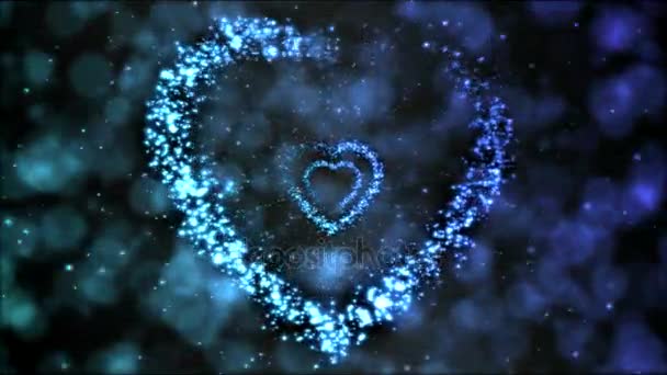 Фон движения сердца - Петля Рейнбоу — стоковое видео