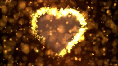 Şekil hareket arka plan animasyon - döngü altın kalp