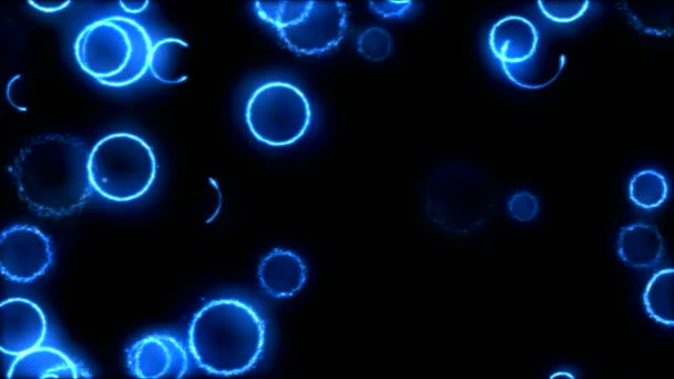 Tekening cirkel Shapes op zwarte achtergrondanimatie - lus blauw — Stockvideo