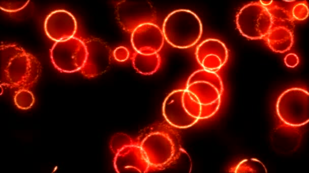 Tekening cirkel Shapes op zwarte achtergrondanimatie - rode lus — Stockvideo