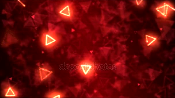 Tekening driehoek vormen Motion achtergrondanimatie - rode lus — Stockvideo