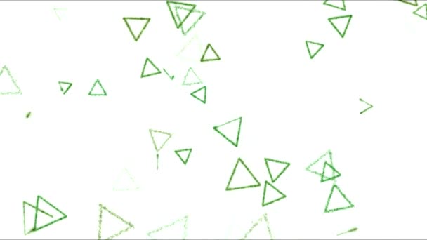Tekening driehoek Shapes op witte achtergrondanimatie - lus groene — Stockvideo