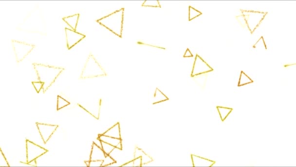 Zeichnung von Dreieck-Formen auf weißem Hintergrund Animation - Schleife gelb — Stockvideo