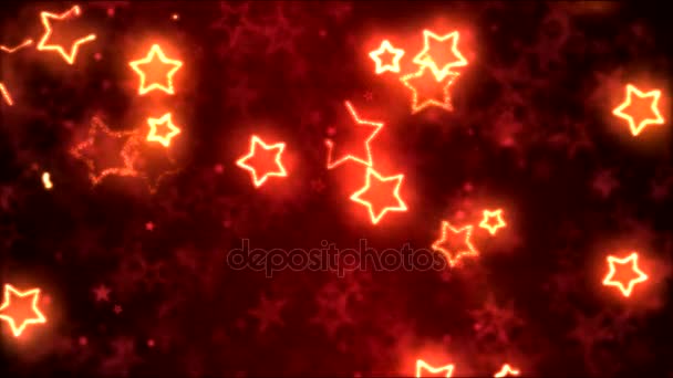 Dibujo de la estrella formas movimiento fondo animación - Loop Red — Vídeo de stock